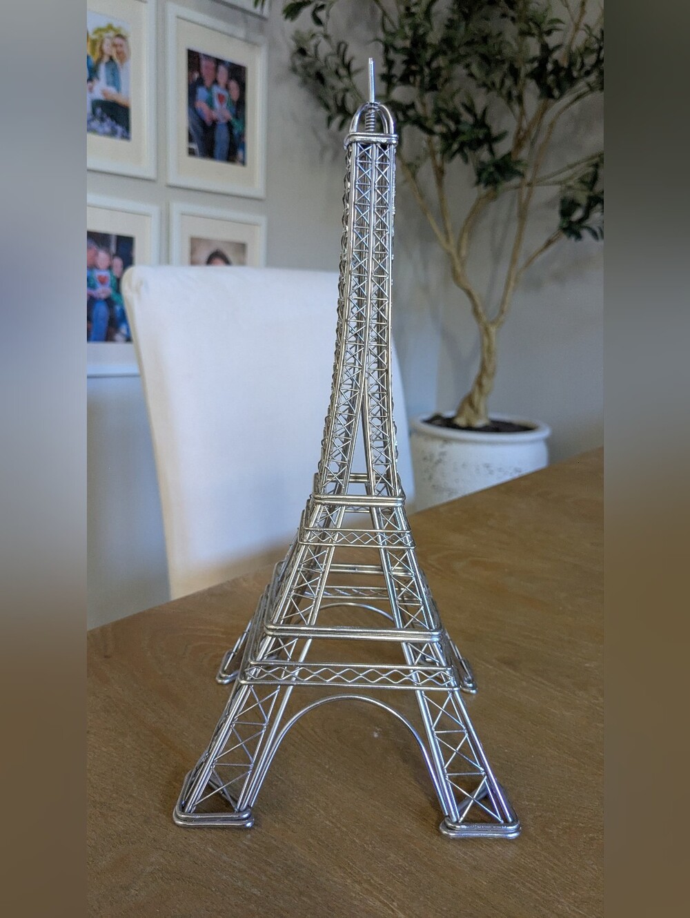 Silver Eiffel Tower Decorative Sculpture - Home Art